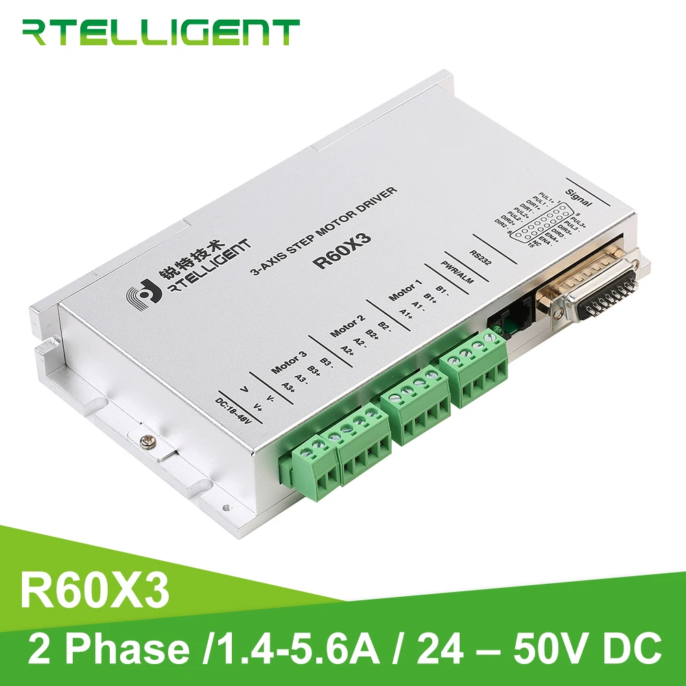 Rtelligent 20 шт. Nema 23 24 Драйвер шагового двигателя R60X3 Независимые управляемые три