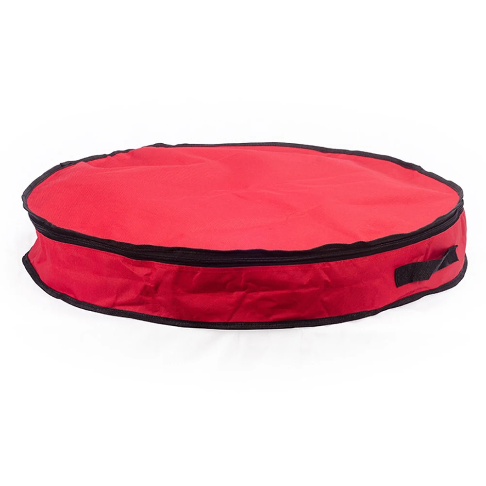 Рождественская круглая сумка для хранения на молнии с елкой и венком органайзер