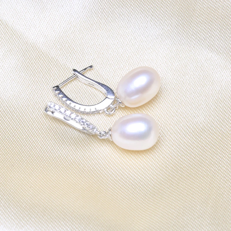 Женские серьги подвески с натуральным жемчугом Свадебные/вечерние из