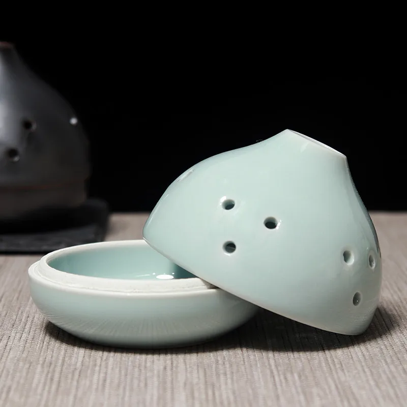 Зеленый фарфор керамический спиральный ладан горелка Китайский античный полый