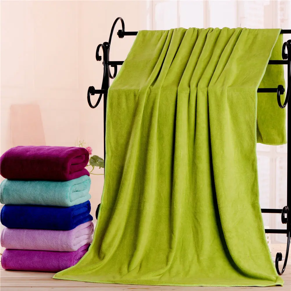 Микрофибра Абсорбирующая сушильная Ванна Пляжные полотенца мочалка купальный