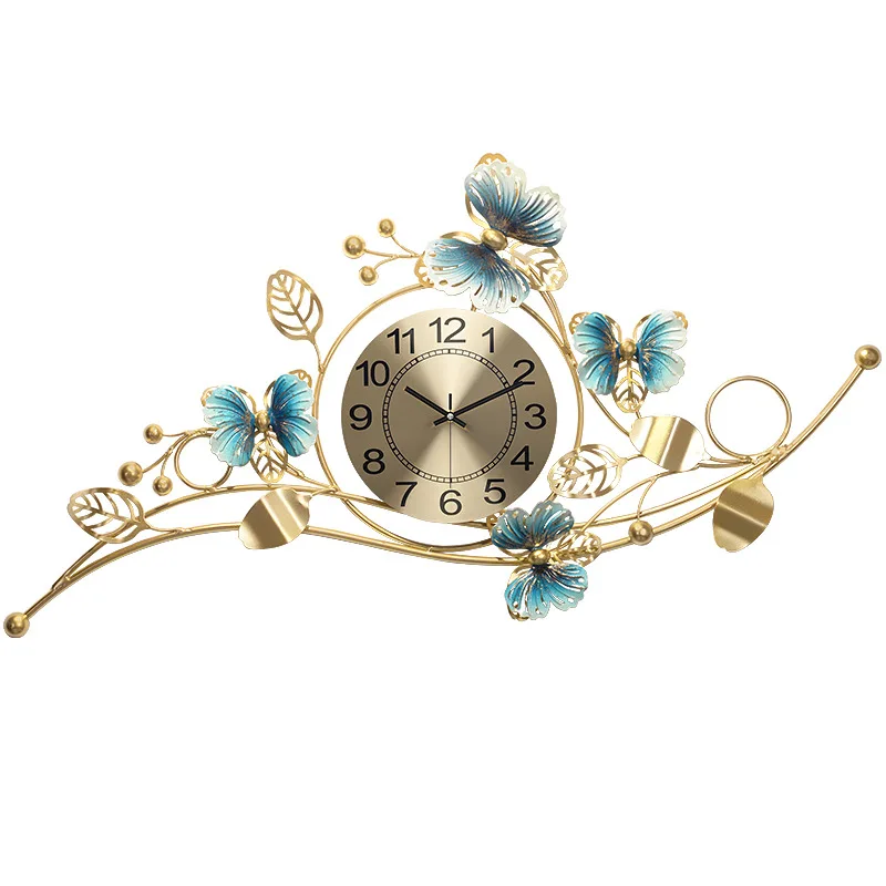 

Large Walll Clocks Metal Gold Clock Luxury Wall Watches Home Decor Silent Creative Living Room Bedroom Decoration Zegar Scienny