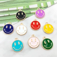 20 pcs jewelry accessories diy dripping alloy small pendant bracelet necklace headwear dripping cute smiley face