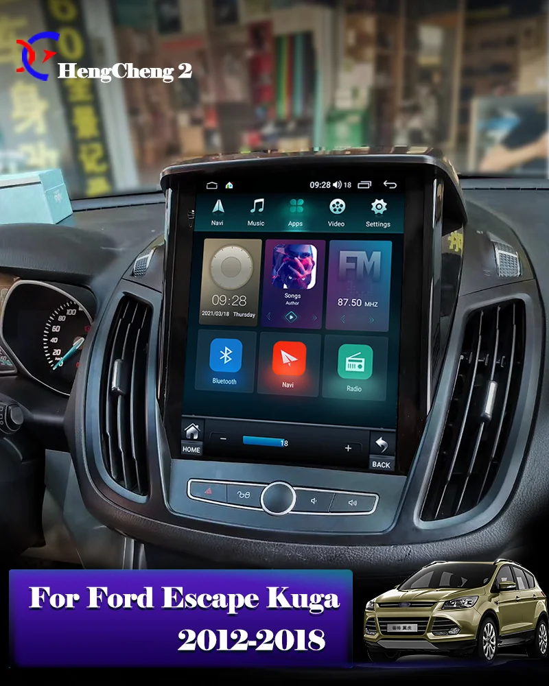 Billig Für Ford C-MAX 12-18 Auto Multimedia Player Ford Kuga Für Ford Escape GPS Navigation Android 10,0 Radio 10,4 Zoll Vertikale Bildschirm