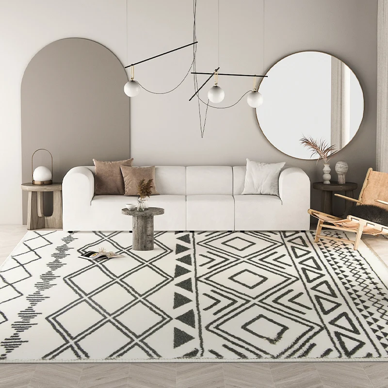 

Morocco Living Room Carpet Soft Shaggy Bedroom Fluffy Rug Home Decor Nordic Geometric Thick Carpet Study Room Coffee Table Rug