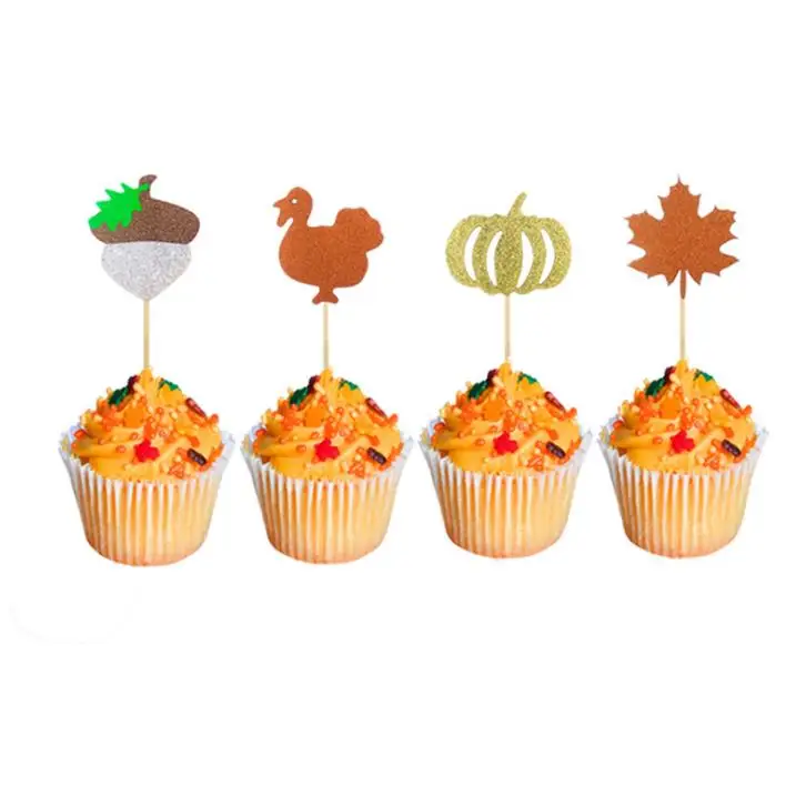 4 шт./компл. Горячая декор для Дня благодарения торт топпера осень в виде