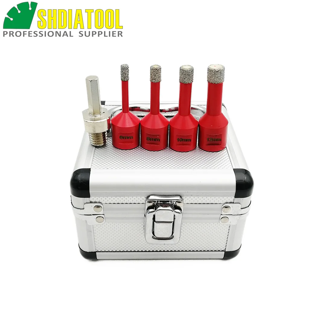 

SHDIATOOL 1set M14 Vacuum Brazed Diamond Drill Core Bits With Box Dia 6/8/10/12mm Granite Marble Ceramic Hole Saw & Hex Adapter