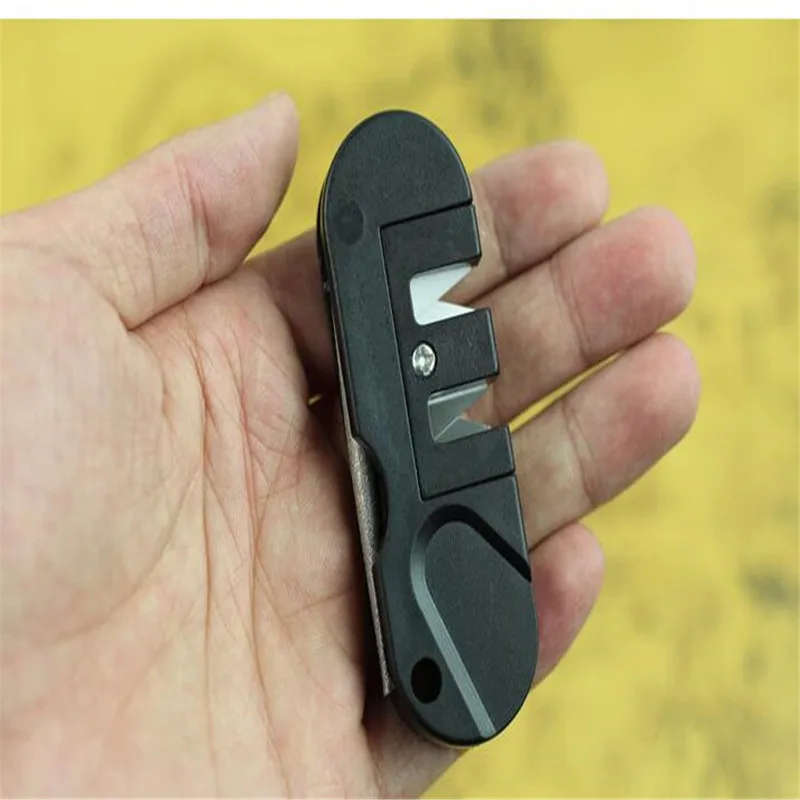 4 IN 1 Portable Tungsten Ceramic Carbide Knife Whetstone Sharpener Sharpen Fish Hook Pocket Diamond Tool Camp Hike Outdoor | Спорт и