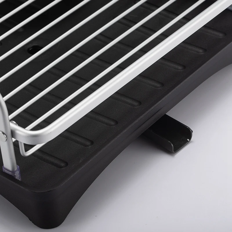 Silver Aluminum Alloy Dish Rack Drainer Kitchen Storage Drying Shelf Tray over Sink Utensil Holder Drain | Дом и сад