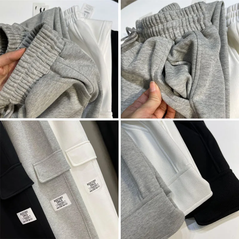 

Fashion Black Elastic High Waist Sweatpants Women Casual Loose Ankle Banded Pants Korean Style Spring Sport Trousers Female