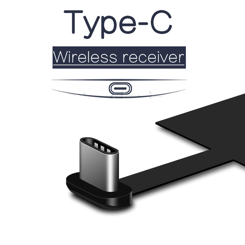 type c wireless charging receiver universal mobile phone qi wireless charging sticker usb type c charging dock for huawei xiaomi free global shipping