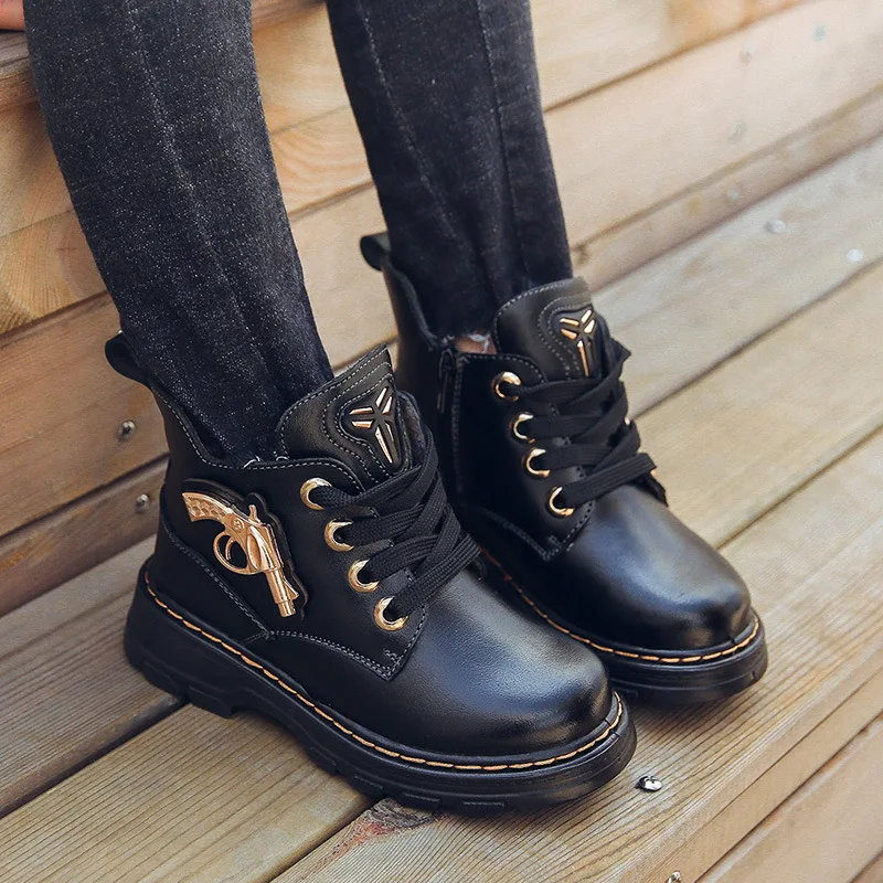 Новинка 2020 Детские Ботинки Martin из свиной кожи обувь в британском стиле для