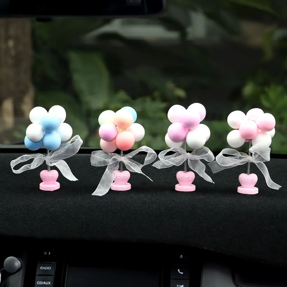 

New Love Macaron Light Color Shaking Head Confession Balloon Car Ornaments Colorful Balloon Decorations for Car Dashboard Decor