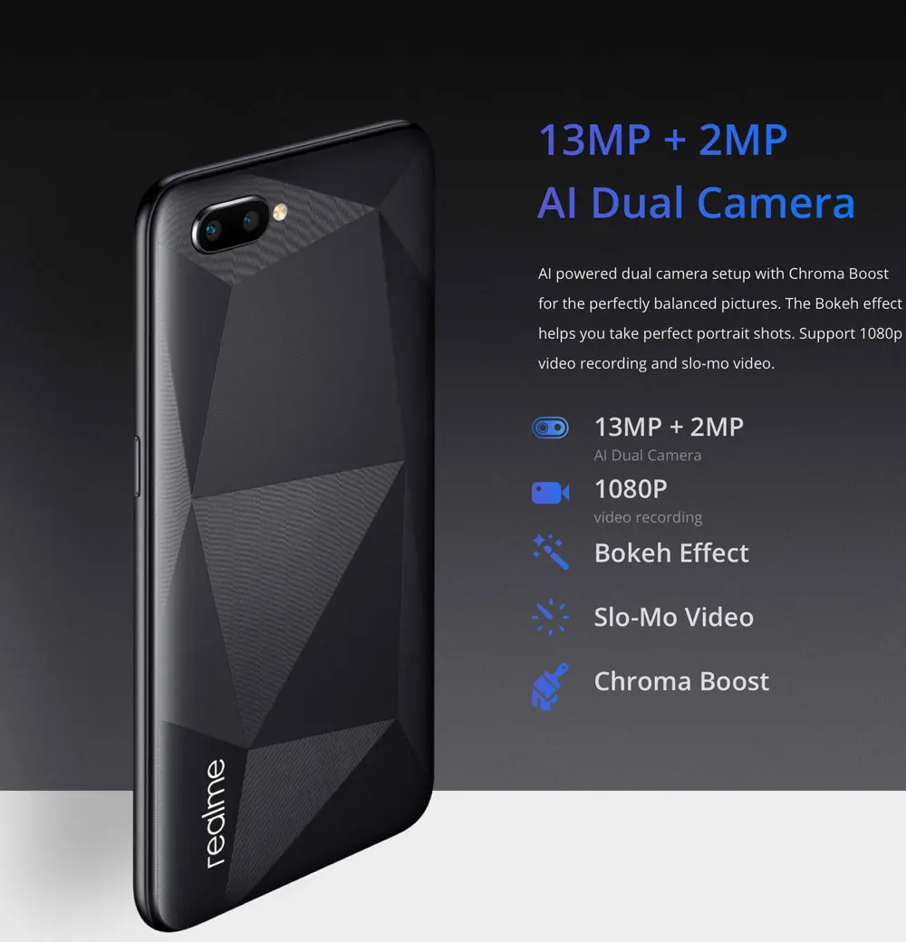 RU версия 6,1 дюймов Realme C2 RMX1941 мобильного телефона 4000 мА/ч, Octa core, 2 Гб оперативной памяти, 16 Гб встроенной памяти, 13MP 2MP двойной Камера Android 9,0 с двумя sim-картами 4G, чехол для телефона