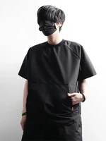 mens short sleeve t shirt summer new classic dark korean youth pocket decoration casual high street large size t shirt