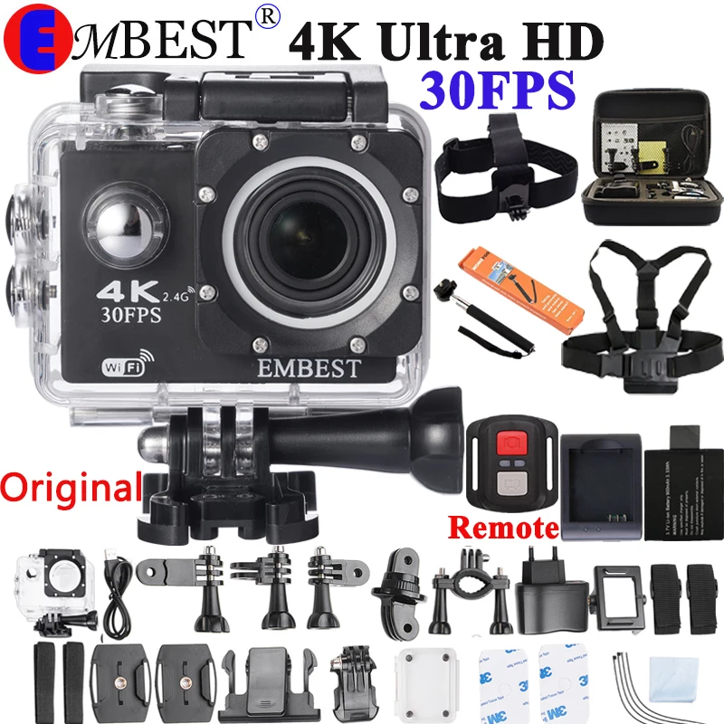 Экшн-камера 4K F60 / F60R с дистанционным управлением Wi-Fi 2 0 ЖК-дисплей 170D Len
