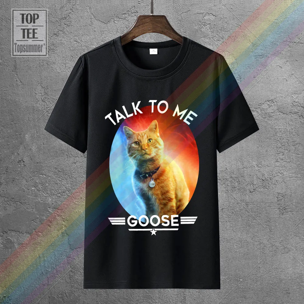 

Cat Talk To Me Goose Men T Shirt Black Cotton S 4Xl