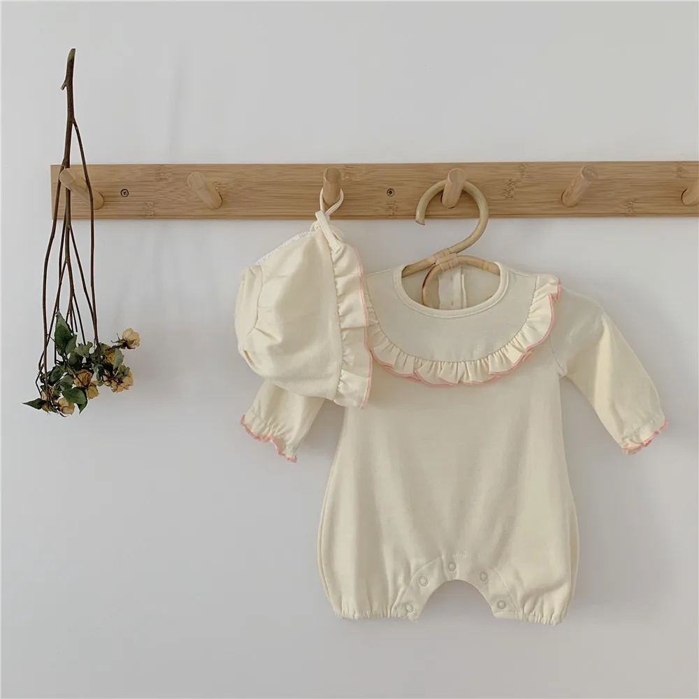 Комбинезоны принцессы для новорожденных девочек в Корейском стиле кепка со