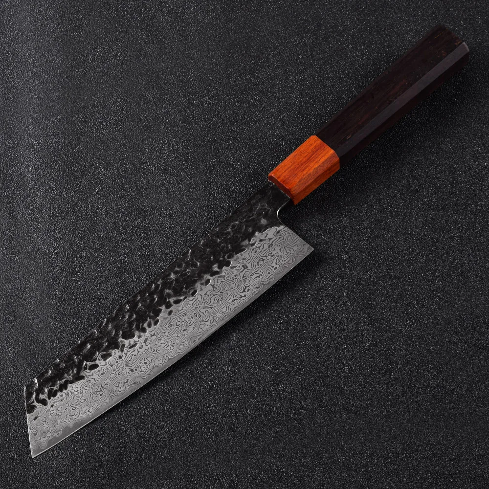 Японский кухонный нож шеф-повара Kiritsuke Ручная ковка Дамасская сталь Pakka