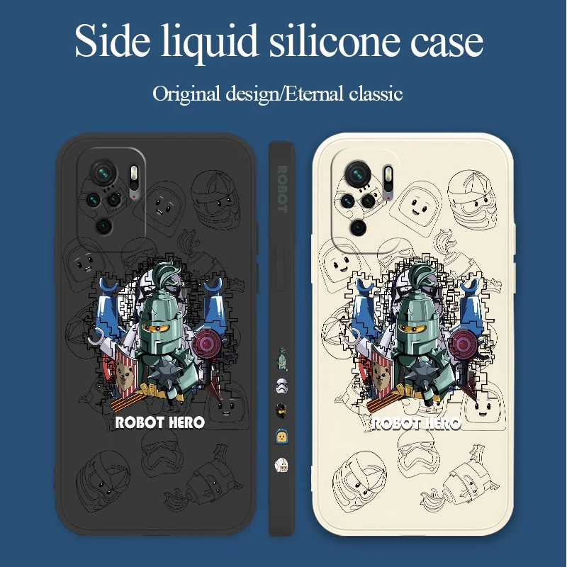

Cartoon Robot Lens Protection Case For Xiaomi Redmi Note 10 10S 9T 9 8 7 Pro Max Redmi 9 9A 9T K40 K30 K20 Pro Soft Phone Cover