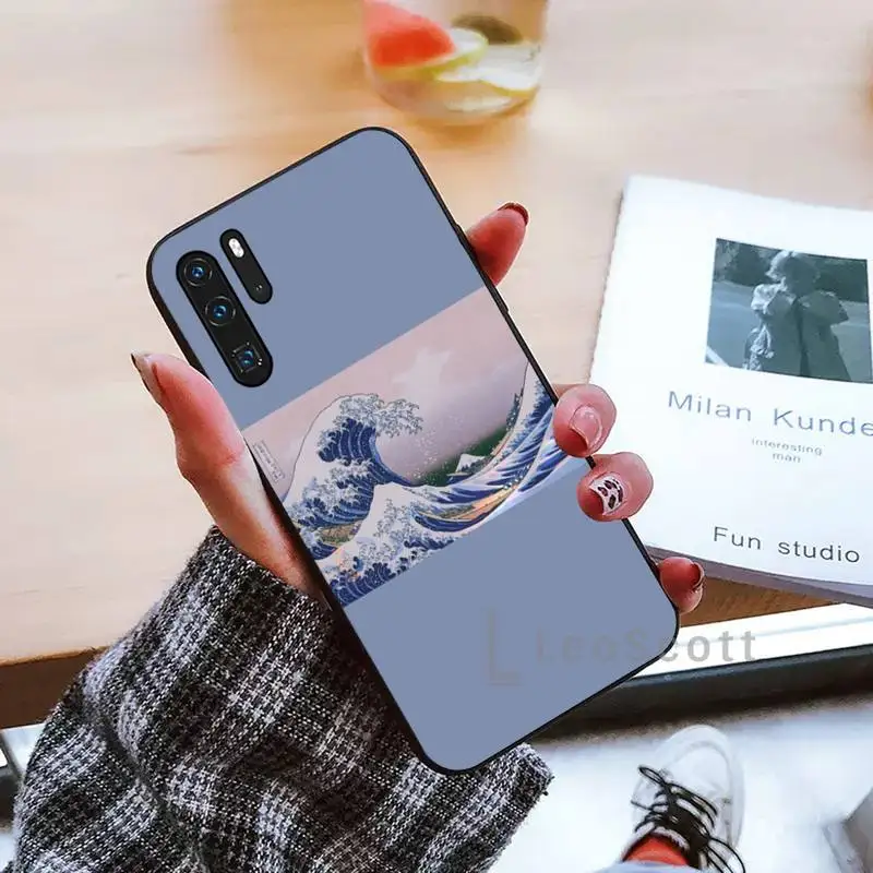 

The Great Wave off Kanagawa Japanese Phone Case black For Huawei honor Mate mate P 10 9X 10i 20 30 40 y7 lite pro p smart 2019