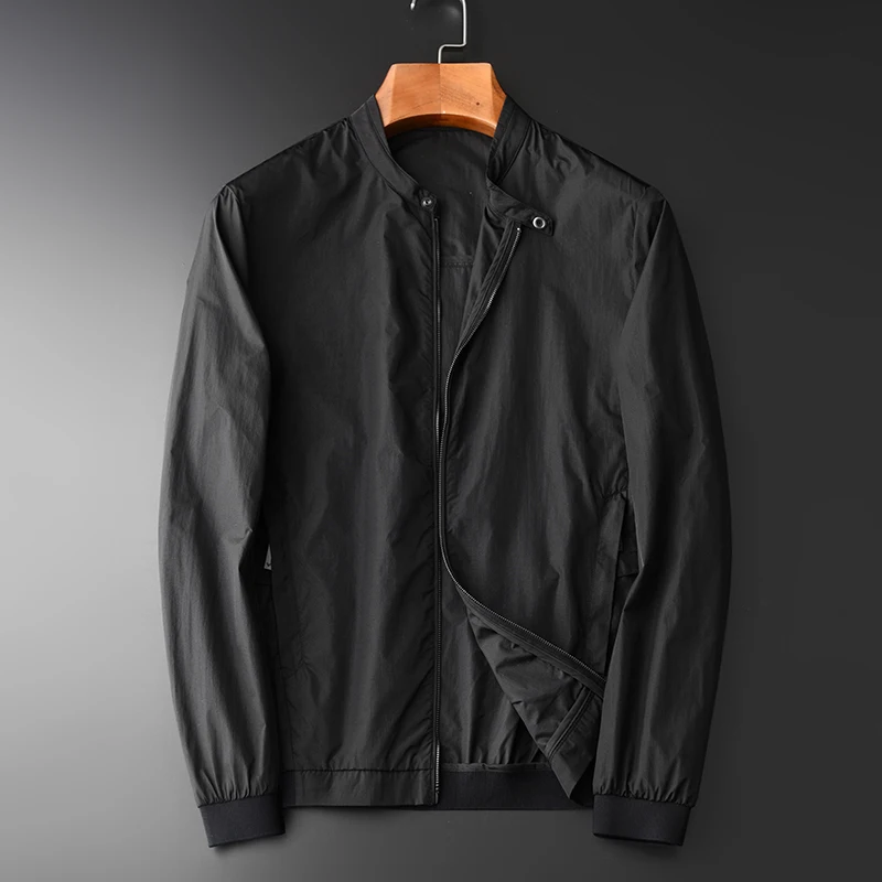 

Мужская куртка с воротником-стойкой, приталенная куртка, 3XL, 4XL, весна-осень, размера плюс