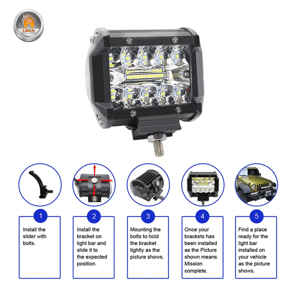 2 шт. 60 вт светодиодный автомобисветильник для внедорожника светодиодсветильник