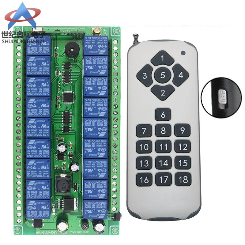 DC12V 24V широкое напряжение 18CH 18Channe RF беспроводной переключатель системы