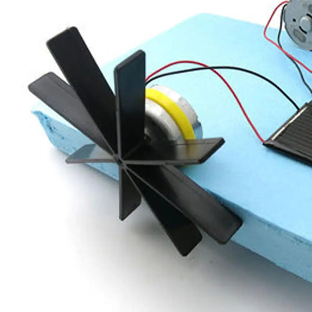 Нет DIY Солнечная весло лодка научная игрушка солнечная сборка пластик корабль