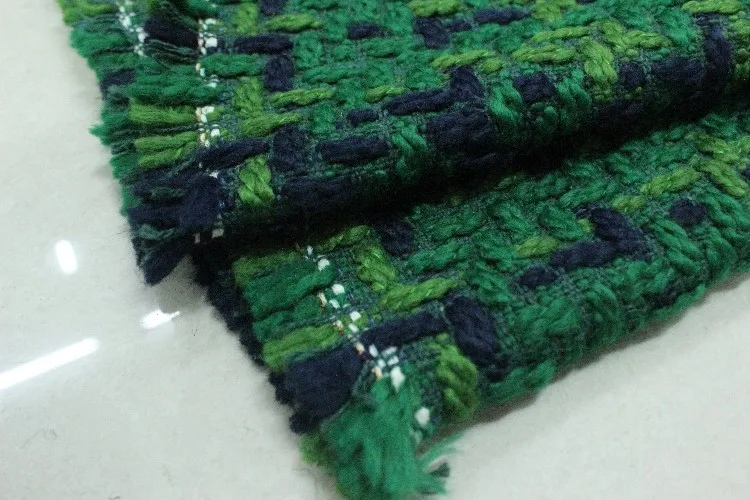 JaneYU 2020 New Arrival Green Chequered Wool Fabric Knitted Woolen Blends For Autumn And Winter Garments DIY Colth | Дом и сад