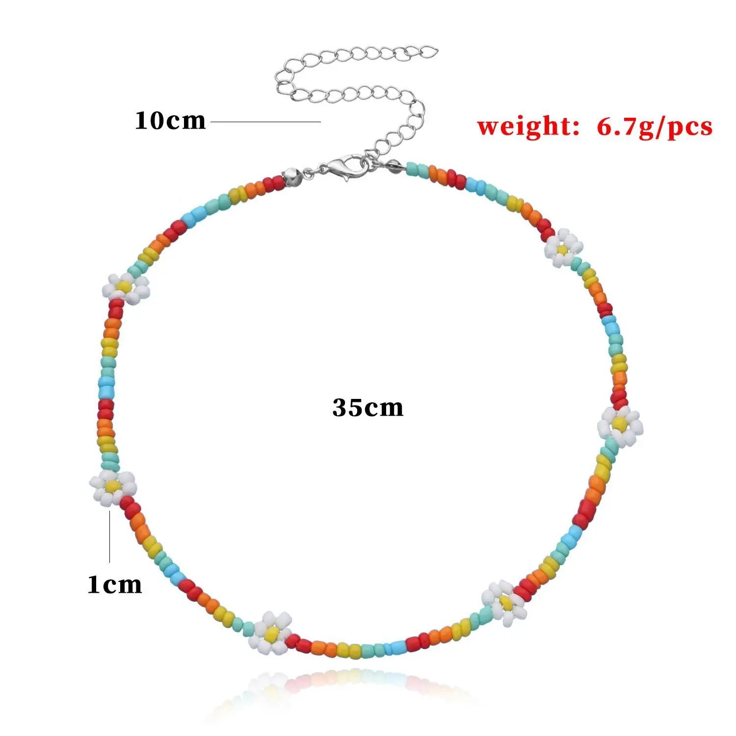 Bohemian Blue White Seed Bead Flower Choker Necklace Statement Short Collar Clavicle Chain Necklace for Women Jewelry images - 6