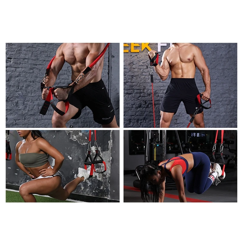 

Dual-purpose Resistance Fitness Rally Handle Durable Non-slip Band Gym Handles Super Strong Webbing Grip Heavy D-Rings