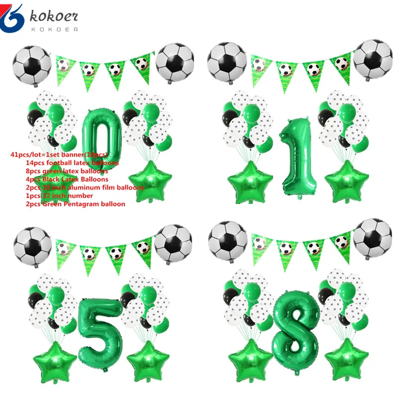 1 комплект Футбол Фольга Шары Баннер футбольный спортивный удовлетворить