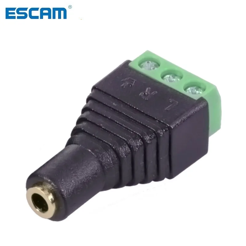 ESCAM 1 шт. 3 5 мм Jack Video AV Balun стерео гнездо в винтовой терминал разъем Женский pin
