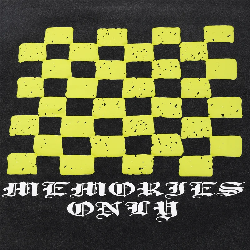 

Letter Creative Plaid Print Men's and Women's Short-sleeved Tops Casual and Loose To Wear 2021 Spring and Summer New Trend