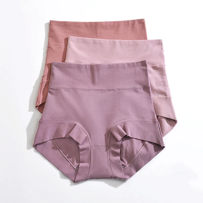 

60S Cotton Panties High-Rise Panties for Women Ladies Plus Size Womens Briefs Underwear Women Tighten The Abdomen Safety Shorts