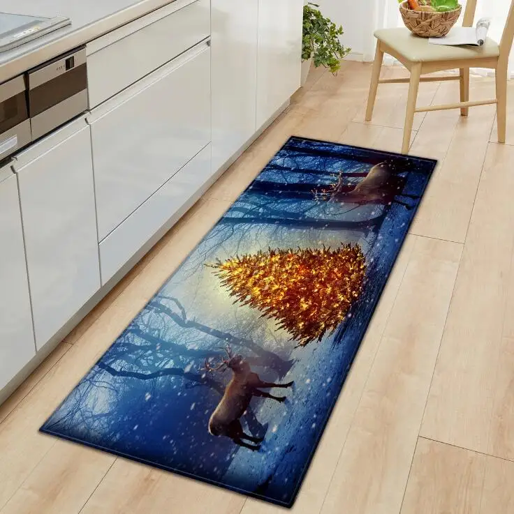 Рождественский кухонный коврик для входной двери украшения гостиной спальни