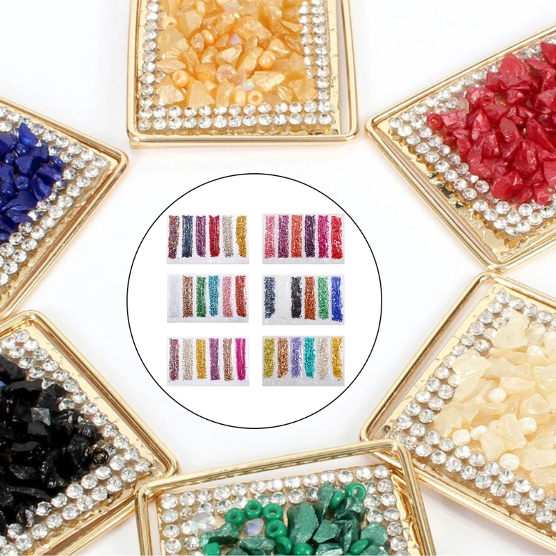 

DIY Crafts Nail Art Decorations Broken Glass Stones Crystal UV Epoxy Resin Filler Jewelry Making Fillings