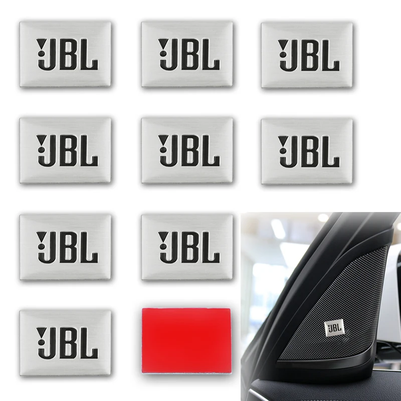 10 шт. декоративная алюминиевая 3d эмблема JBL для автомобильных колонок Peugeot 206 207 306