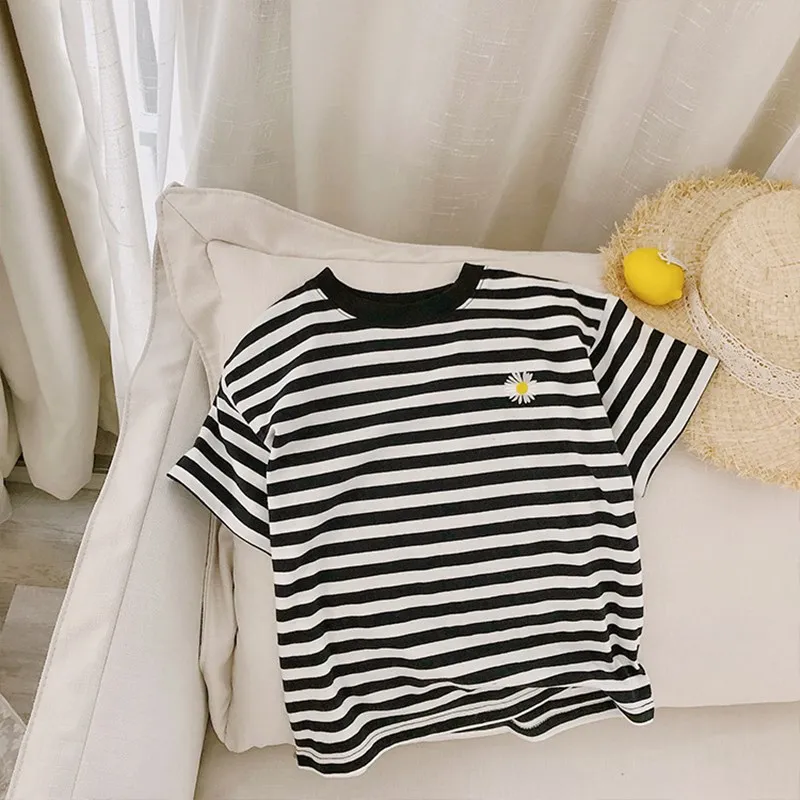 Платье для маленьких девочек Новинка лета 2022 милый детский хлопковый костюм