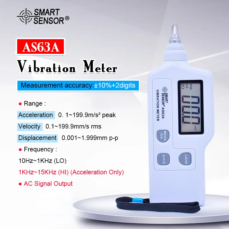Умный датчик AS63A портативный виброметр Ручной цифровой Виброметр