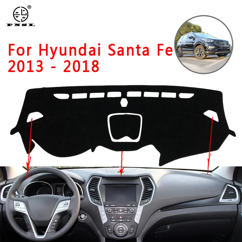 Крышка приборной панели автомобиля PNSL коврик для Hyundai Santa Fe 2013 2014 2015 2016 2017 2018 2019