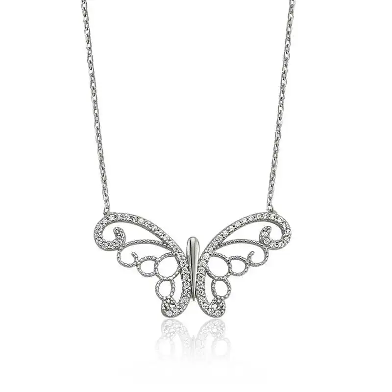 

Silver Butterfly Lady Necklace