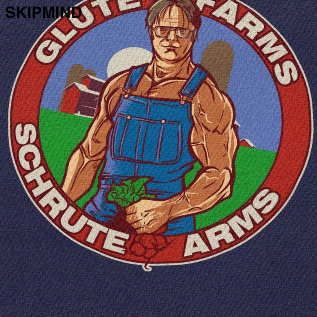 Классные мужские забавные Дуайт Шрут фермы футболка с коротким рукавом и О