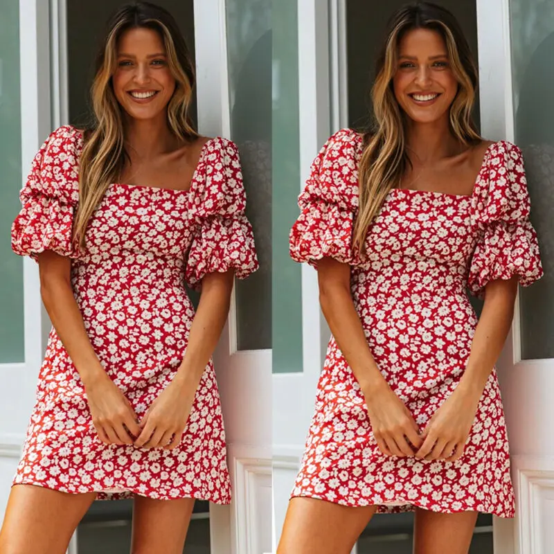 Новинка 2020 Стильное женское платье с цветочным принтом богемное Сексуальное