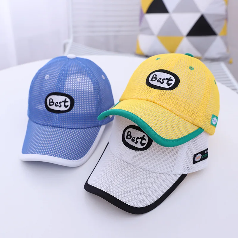 

Fashion Summer Kids Sunhats Child Mesh Visor "Best" Peaked Hat Cap Outdoor Breathable Sunprotection Children Hat for Boys Girls