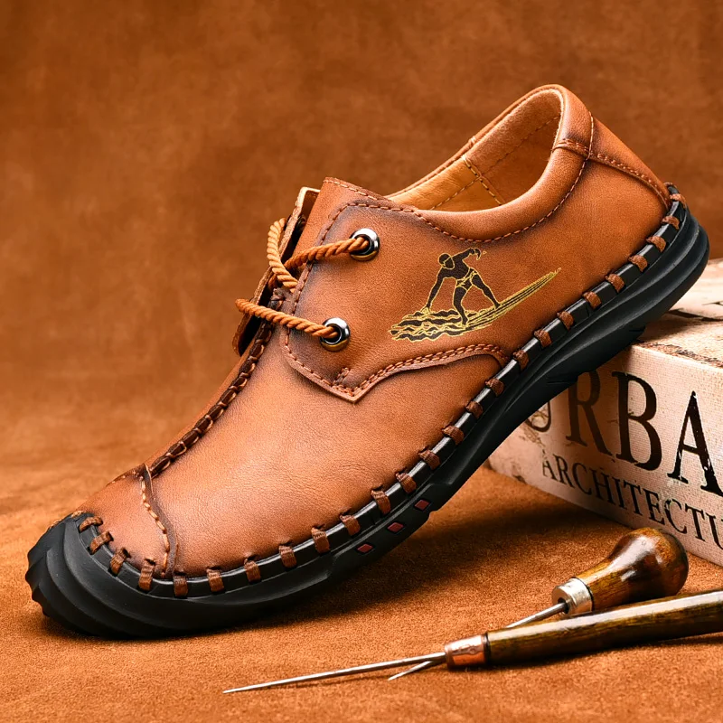 New Mens Shoes Casual Sneakers Men Soft Comfortable Walking Male Summer Hiking Fashion Outdoor Leather For | Обувь