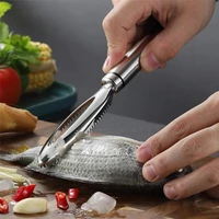 stainless steel fish scale scraping easy remove fish cleaning peeler scraper fish skin brush seafood tools kitchen accessorie