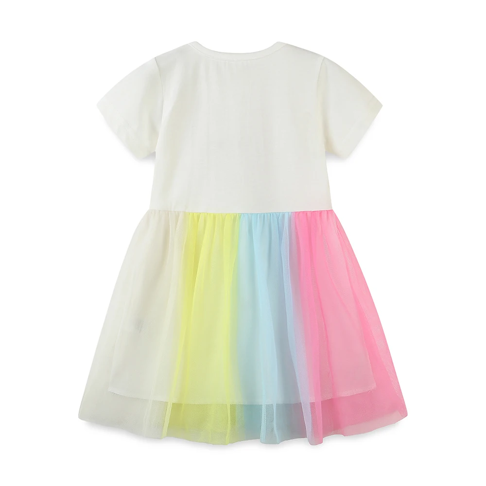 

Kids Dresses for Girls Princess Dress White Cartoon Short Sleeveless Cotton Baby Girl Summer Dress for 5 6 7 8 Years Old Costume