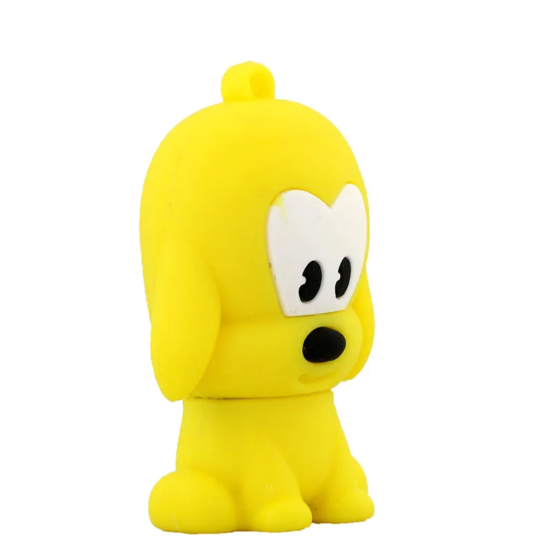 USB флеш-накопитель с животным бульдогом, флеш-накопитель с мультяшным питомцем, USB карта памяти для хранения 4 ГБ 8 ГБ 16 ГБ 128 ГБ, мини-флешка с желтой собакой, подарки